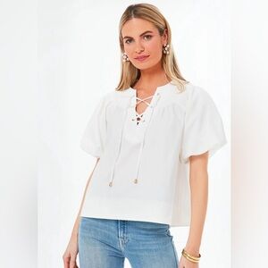 NWT! Tuckernuck - White Tie Front Robbie Top - M